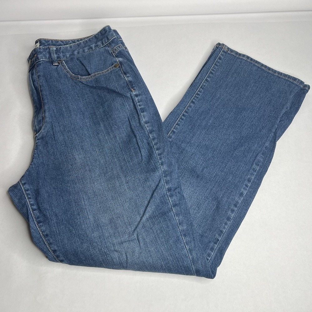 Coldwater Creek High Rise Straight Leg Blue Denim Jeans Women's 12 (34 X 31)